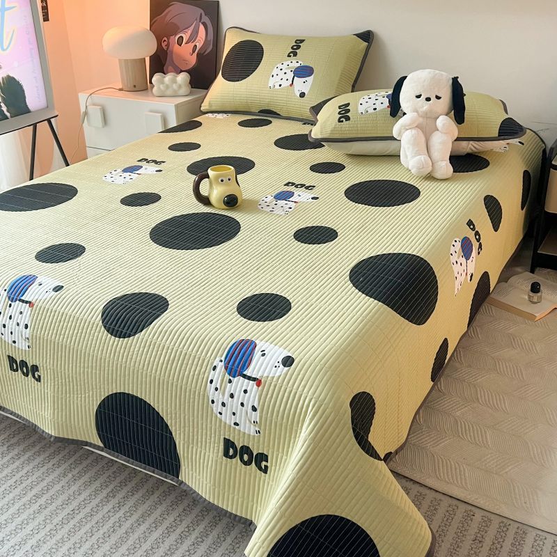 南通新款纯棉床盖单件四季通用全棉榻榻米防滑夹棉床单人三件套炕