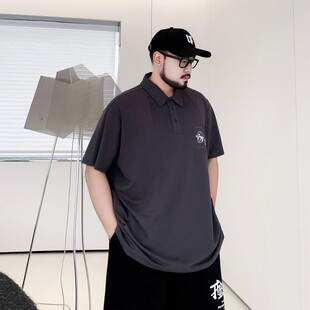 夏季 短袖 推荐 polo衫 加肥加大宽松休闲简约舒适翻领上衣体 男士 大码