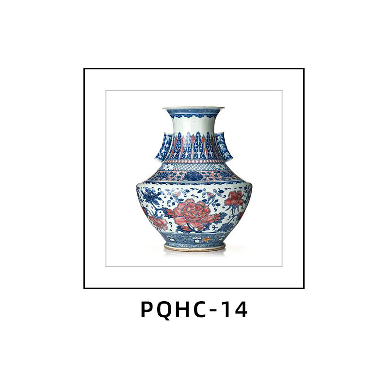 青花瓷挂画新中式餐厅饭馆包厢茶室壁画书房墙面装饰沙发背景墙画图片