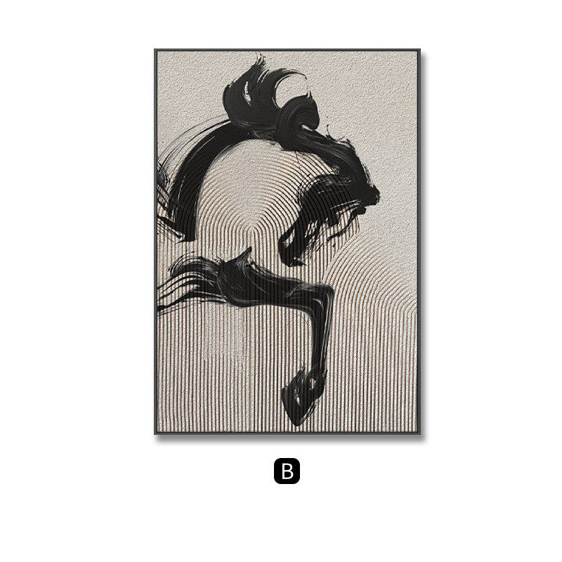 墨洒马腾侘沙发风客厅装饰画抽象艺术马到成功落地画寂背景墙壁画,家居饰品,现代装饰画,淘宝优惠券,粉丝福利购,淘宝优惠卷