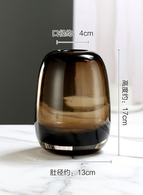 比利时设计轻奢厚重装饰水晶玻璃花瓶透明水培工艺品家居装饰摆件