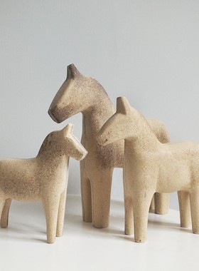 瑞典达拉木马 木质马摆件 毛坯白胚粗坯diy涂色绘画素材材料料 家