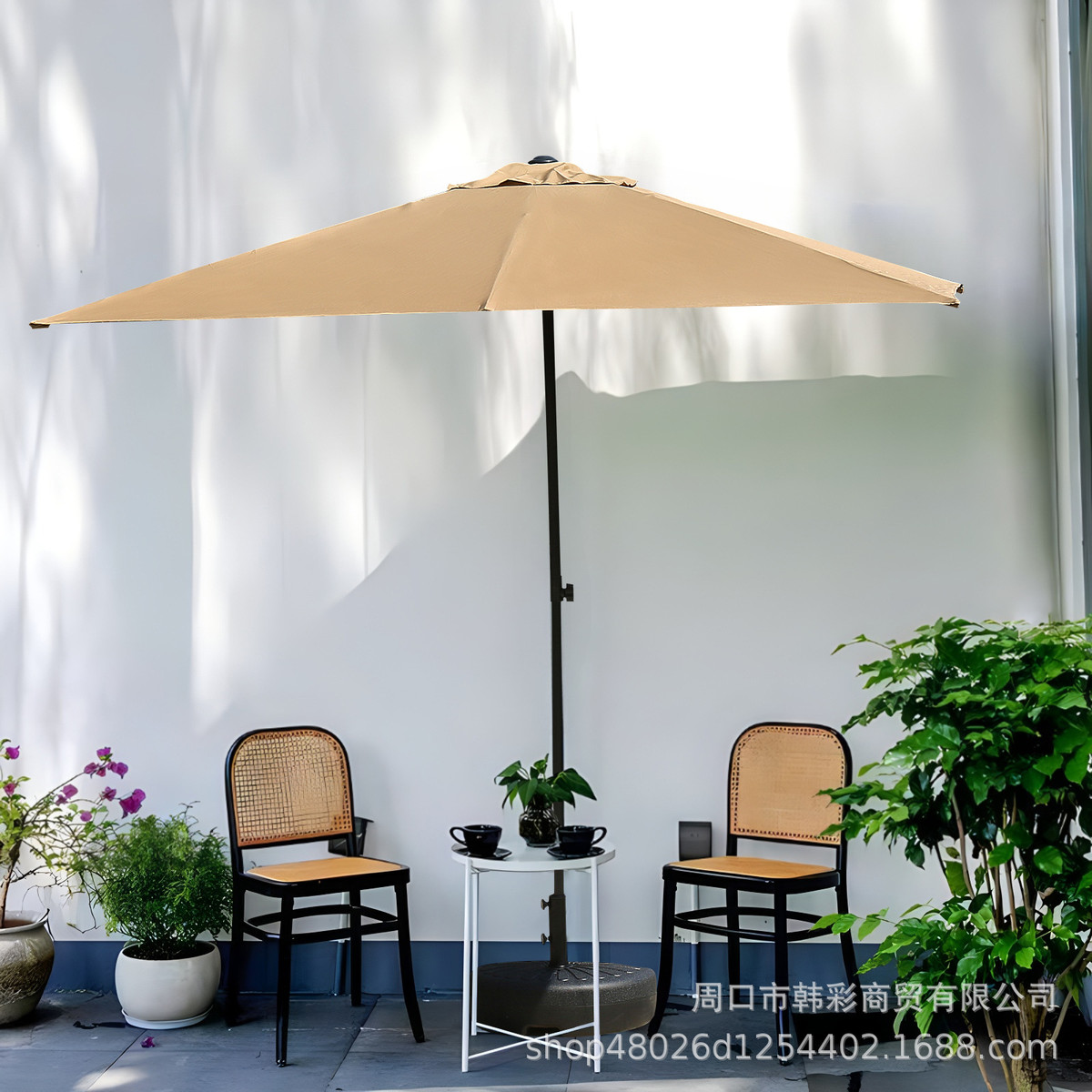 户外商用靠墙半边伞庭院阳台防嗮遮阳伞室外摆摊防雨侧边伞厂