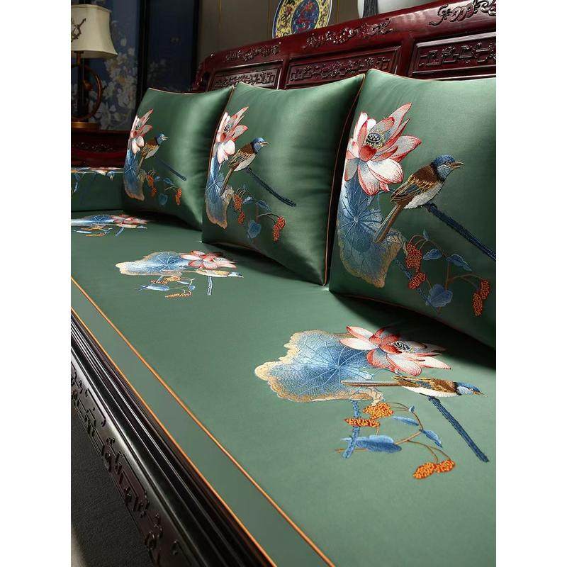 新中式红木沙发坐垫套罩高端实木家具沙发垫海绵垫罗汉床垫抱枕