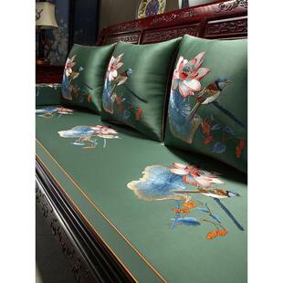 新中式红木沙发坐垫套罩高端实木家具沙发垫海绵垫罗汉床垫抱枕