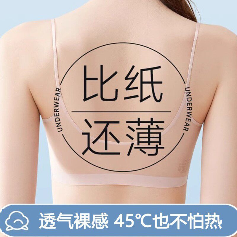 【直降5℃】超薄冰丝无痕内衣女夏季大胸显小小胸聚拢无钢圈文胸
