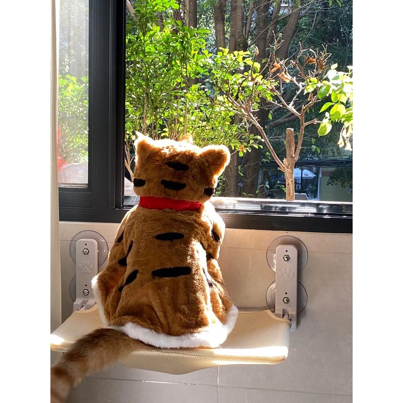 可爱老虎冬季保暖宠物衣服猫咪披风衣加厚狗狗披风小型犬毛绒斗篷