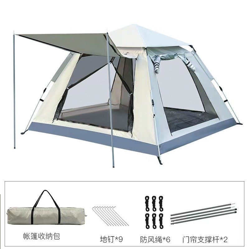 户外帐篷野营全自动 防雨一室一厅沙滩帐篷 野外速开防晒露营帐篷