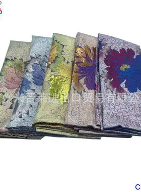 民族精细刺绣礼服旗袍金线压花大提花烫金布料 欧美brocade面料