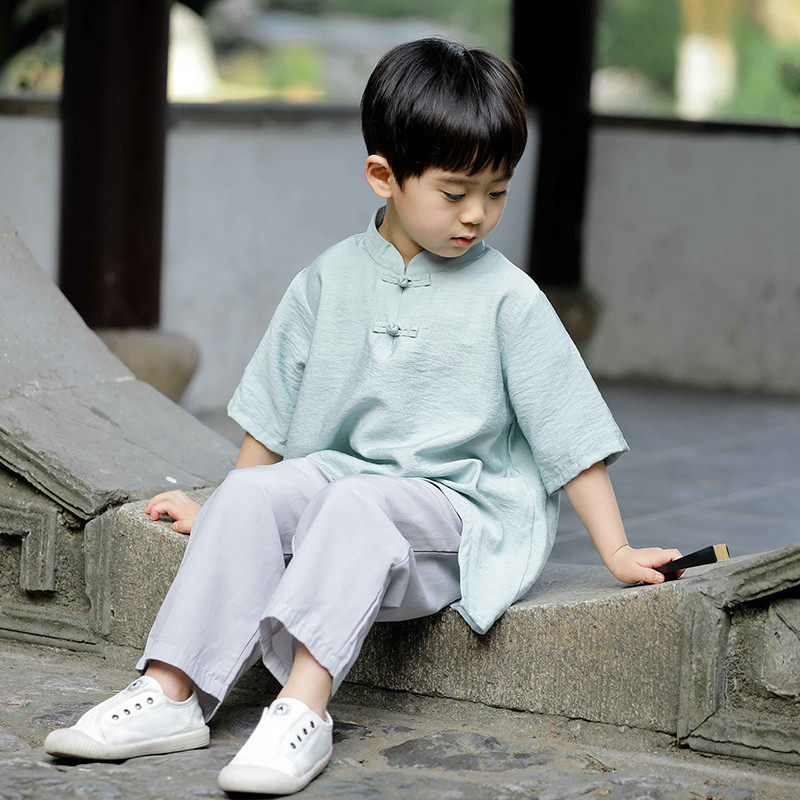 男童夏装宝宝中国风古装男孩夏季薄款儿童民族服装国学服,童装/婴儿装/亲子装,唐装,淘宝优惠券,粉丝福利购,淘宝优惠卷