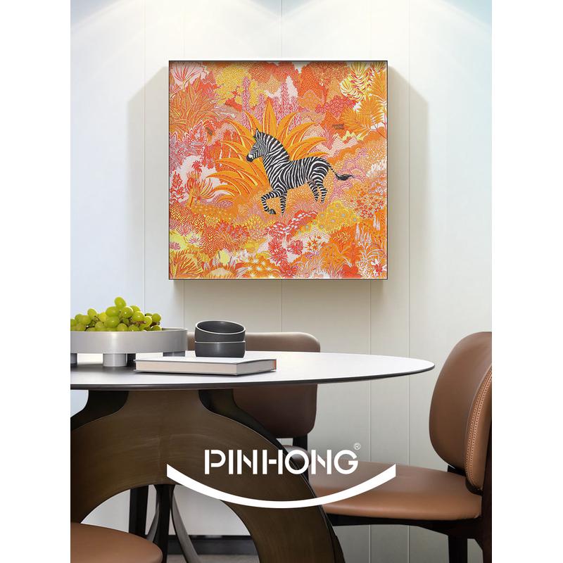 鳟鱼斯皮罗斯小众艺术装饰画客厅画餐厅正方形风景挂画卧室壁画图片