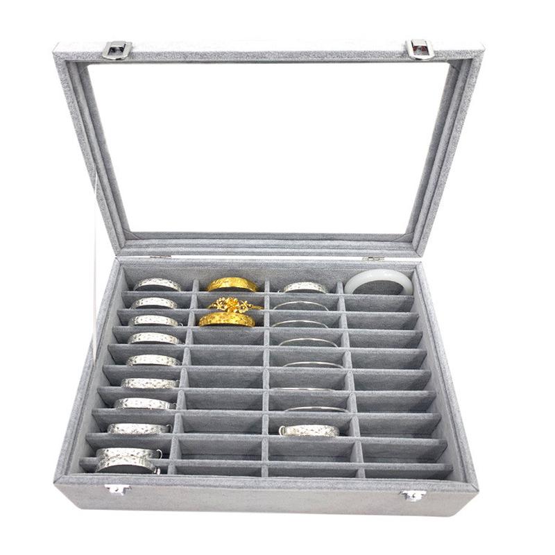 40位手镯收纳盒珠宝箱玉器翡翠手镯盒玉镯子展示收纳盒首饰展示