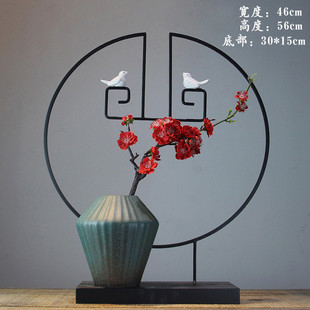 空间家居装饰花瓶 手工陶瓷大号花插创意摆设 新中式水培花器摆件