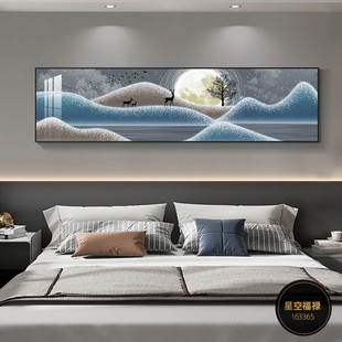 壁画卧室挂画大芬背景墙简约村深圳床头房间油画现代温馨装饰画