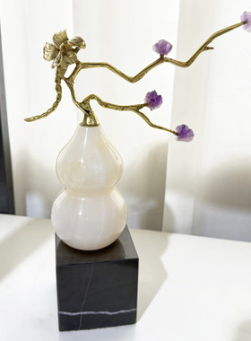 新中式招财电视柜葫芦摆件福禄客厅酒柜黄铜玄关装饰品乔迁礼品