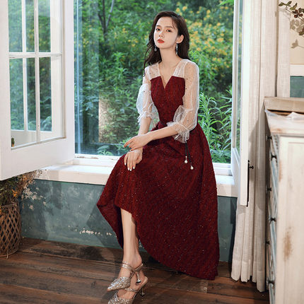 新品大码夏季敬酒服胖mm显瘦新娘结婚红色婚宴晚礼服2025新款日常