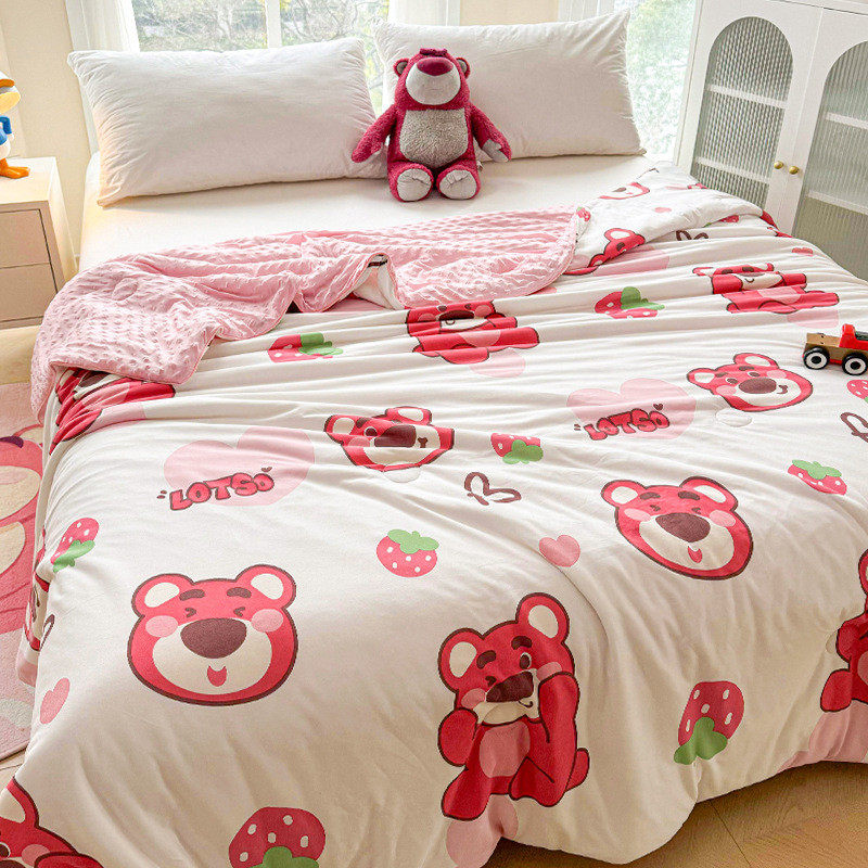 厂家直销空调被纤维夏凉被大豆儿童豆豆被学生宿舍单人被芯薄款被