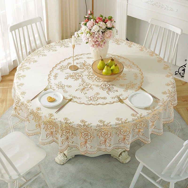 圆桌布防水防油免洗PVC塑料圆形茶几布防滑台布高级感桌垫餐桌布,居家布艺,桌布,淘宝优惠券,粉丝福利购,淘宝优惠卷