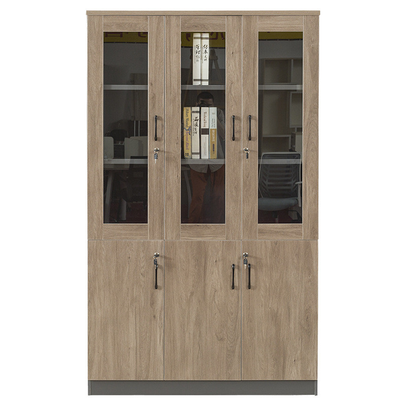 办公家具木质落地收纳板材文件柜组合展柜置物柜带储物玻璃资料柜