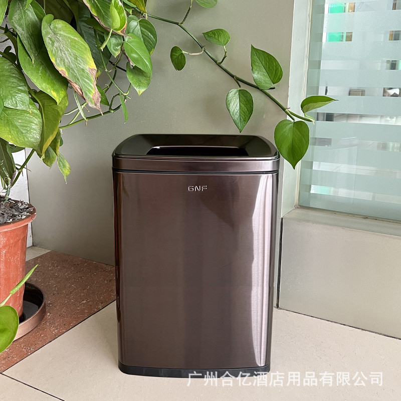 gnf不锈钢垃圾桶30l洗手间走廊公司电梯大容量敞口无盖擦手纸直筒
