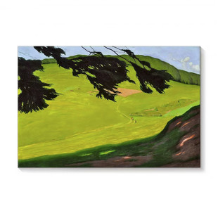 法式复古绿野》轻《风景装饰画夏天绿色油画客厅沙发背景墙挂画