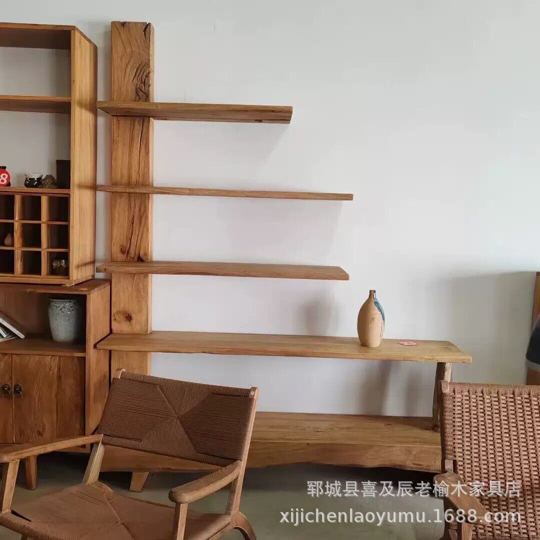 新中式博古架民宿多宝阁展示架子茶叶陈列架架茶具置物架茶杯摆放