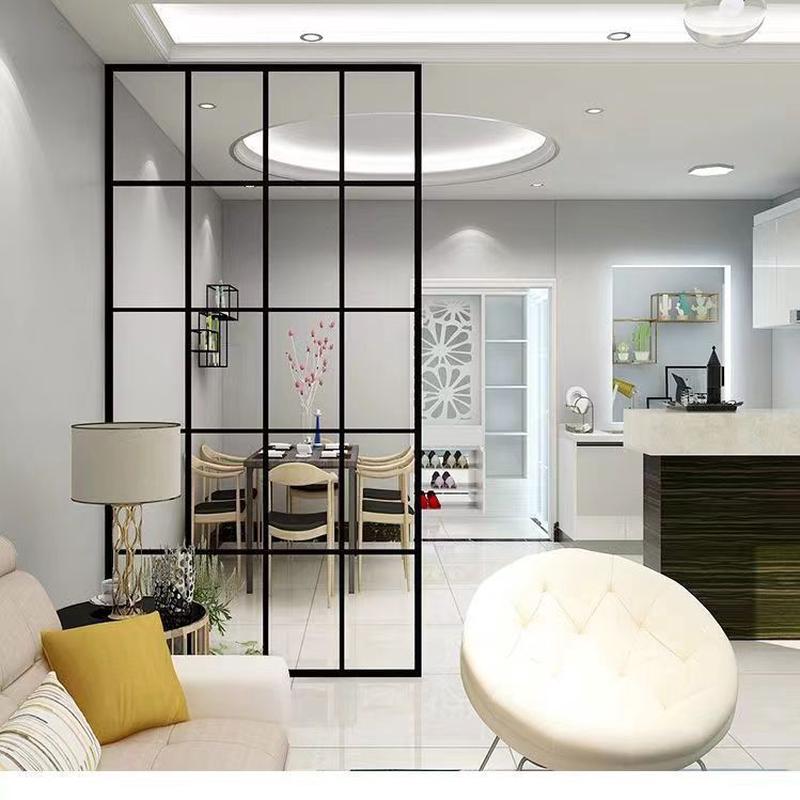 铁艺卧室墙客厅玄关遮挡装饰奶茶美容院隔断屏风免打孔分割墙镂空