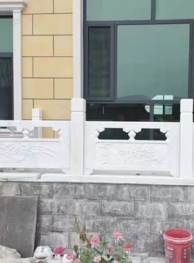 仿古汉白玉石栏板 园林广场围栏栏板校园升旗台石栏杆河道护栏