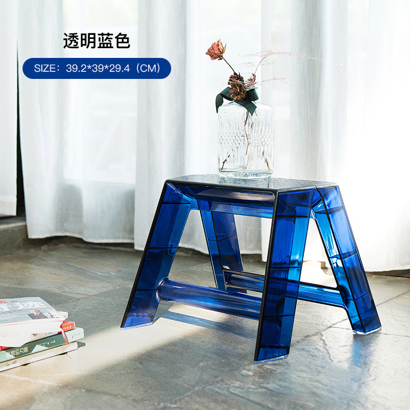户外轻奢矮凳创意折叠透明椅家用简约门口换鞋凳亚克力小凳子浴室