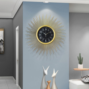 饰 现代铁艺壁挂钟表装 民宿挂饰背景墙壁饰挂件墙饰挂钟创意时钟