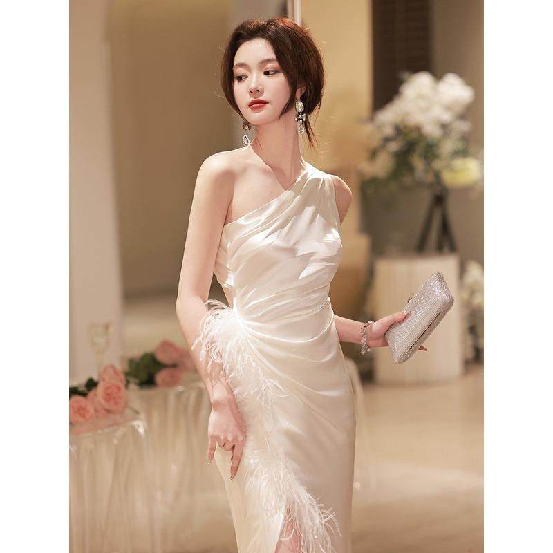 直销订婚礼服裙2025新款新娘出门纱白色敬酒服晚宴会气质名媛轻奢