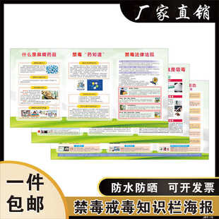 禁毒教育宣传海报禁止吸毒宣传挂画法制教育安例展板吸毒危害挂图