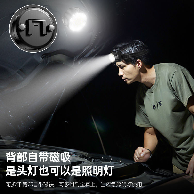 夜钓鱼感应头灯超亮野外灯 户外头戴式强光锂电长续航充电led头灯