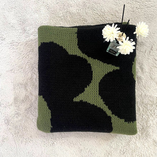复古绿色沙发毯ins风秋冬盖毯空调加厚办公室午睡披肩针织毛毯子