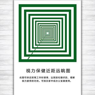 视力保健近距远眺图海报视力保健知识缓解视力疲劳放松睫状肌挂图