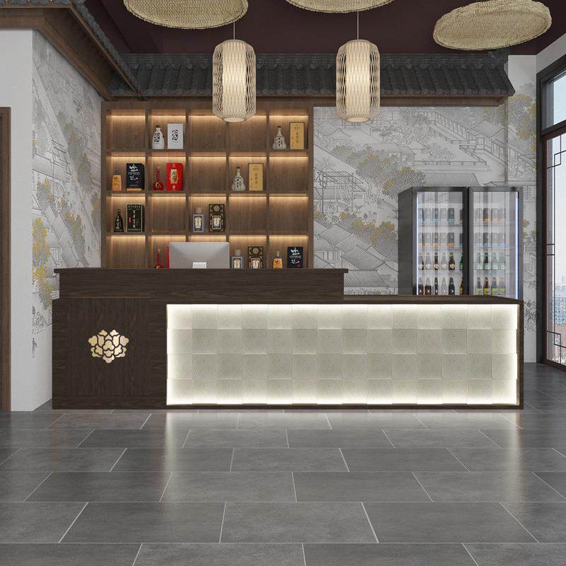 中式酒店吧台足浴民宿柜台采耳茶楼火锅饭店收银台公司前台接待台,商业/办公家具,大班台/主管桌,淘宝优惠券,粉丝福利购,淘宝优惠卷