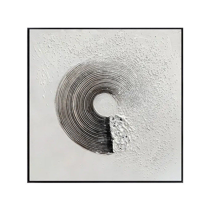 轻奢挂画手绘油画后现代装饰画客厅沙发纯银简约大气样板房走廊餐
