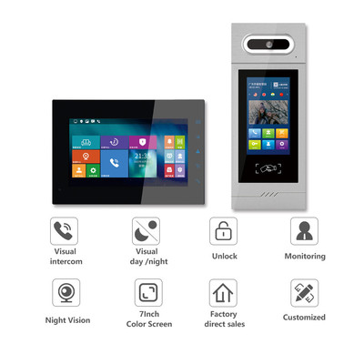 楼宇对讲系统单元楼别墅小区高清夜视可视门铃电话机智能门禁