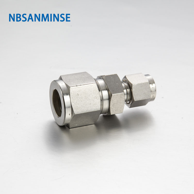 NBSANMINSERU卡套式异径直通接头不锈钢316L气动管接头