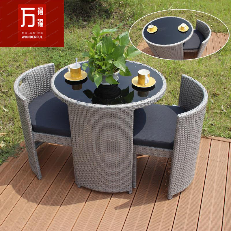 户外桌椅铁艺小茶几室外庭院咖啡厅休闲露天家具阳台藤椅三件套