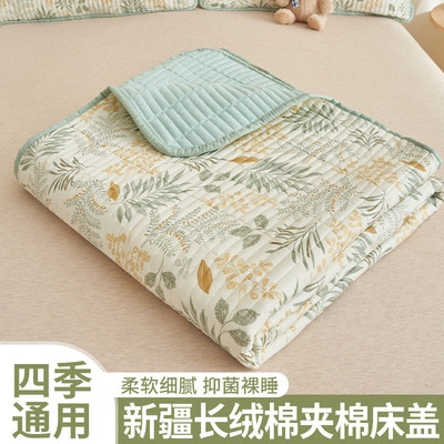 A类纯棉床盖单件四季通用新款全棉儿童榻榻米夹棉厚床单人三件套