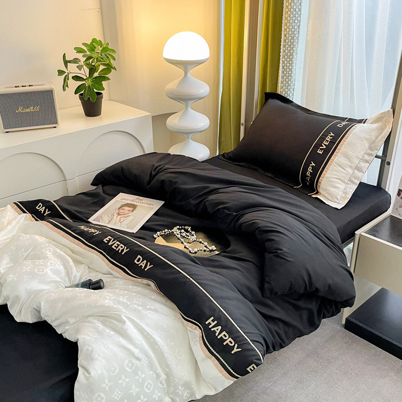 学生宿舍三件套上下铺六件套男生黑色床单被套被褥四件套床上用品