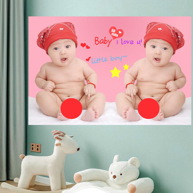 可爱男宝宝海报照片婴儿画报娃娃画报孕妇备孕胎教大图片墙贴画bb