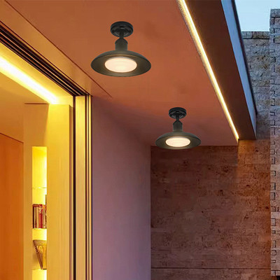 阳台吸顶灯美式复古户外防水防潮防虫室外庭院过道走廊院子感应灯