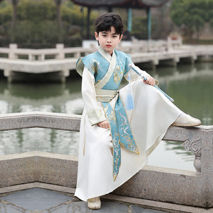 男童汉服2025新款春秋大童古装明制武侠客少爷日常男宝唐装演出服