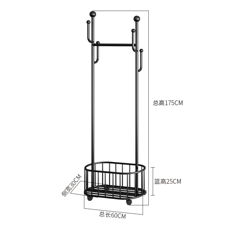 简约衣帽架卧室转角落地晾挂衣架家用立式鞋包置物架带轮子可移动