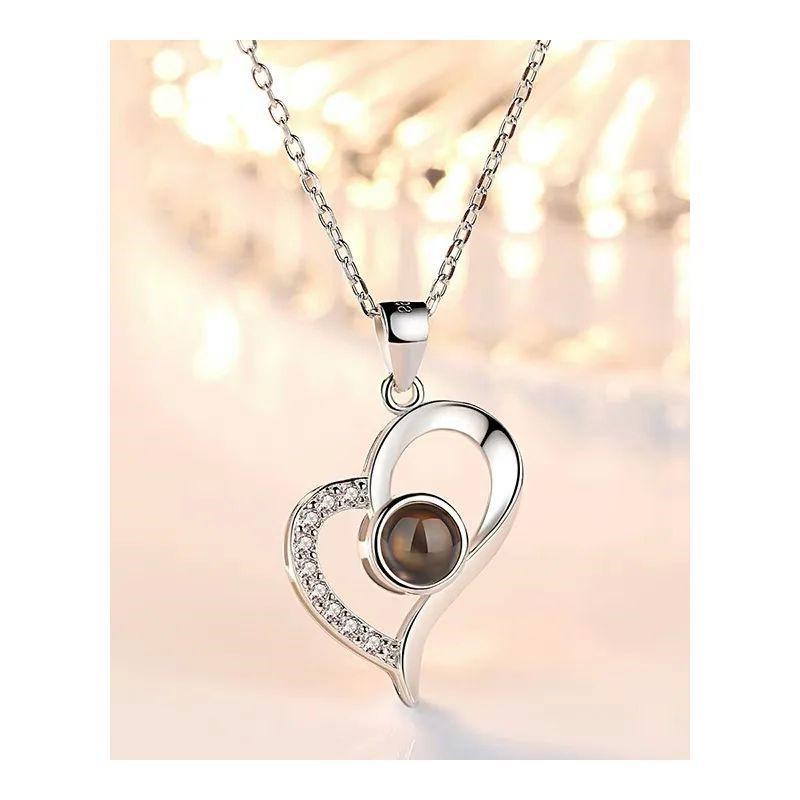 Projection Necklace Set With Rose Gift Box 100 LangVuages I