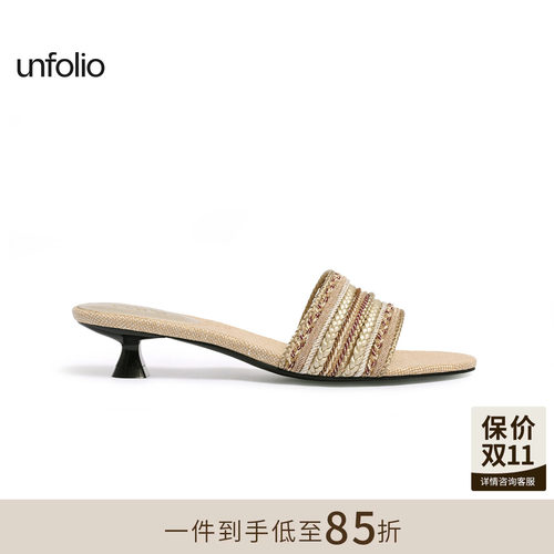 unfolio小猫跟细带凉鞋