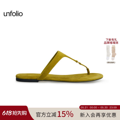 unfolio金属饰片夹脚拖鞋
