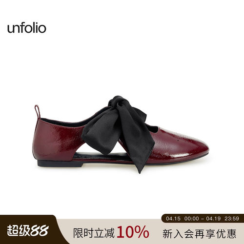 unfolio蝴蝶结系带玛丽珍鞋